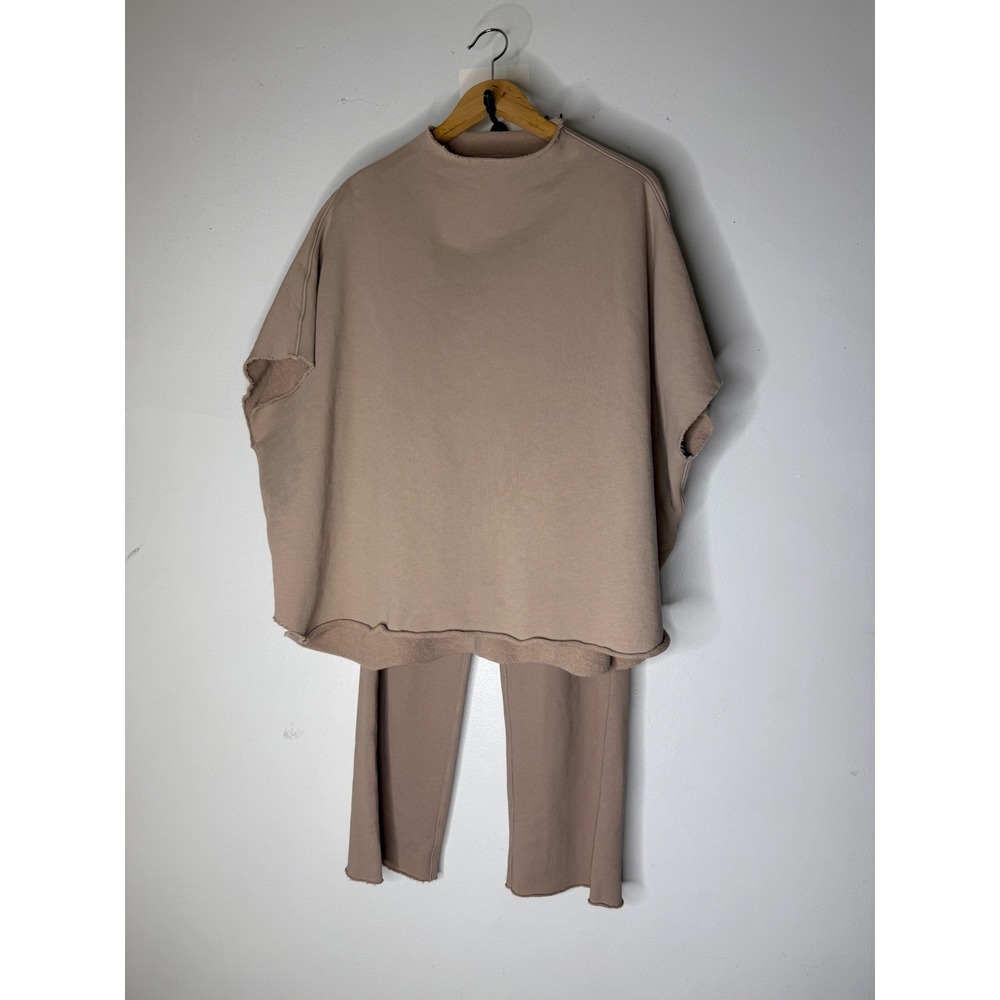 Frank & Eileen Tee Lab Tan Cotton Poncho & Pants Lounge Set LAB228TF OS